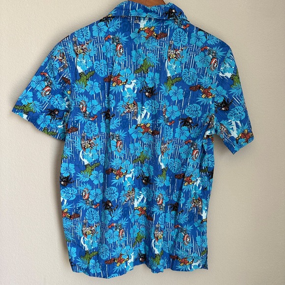Marvel Avengers Hawaiian Shirt Classic Comics Button Up Short Sleeve Men's M - Picture 10 of 15